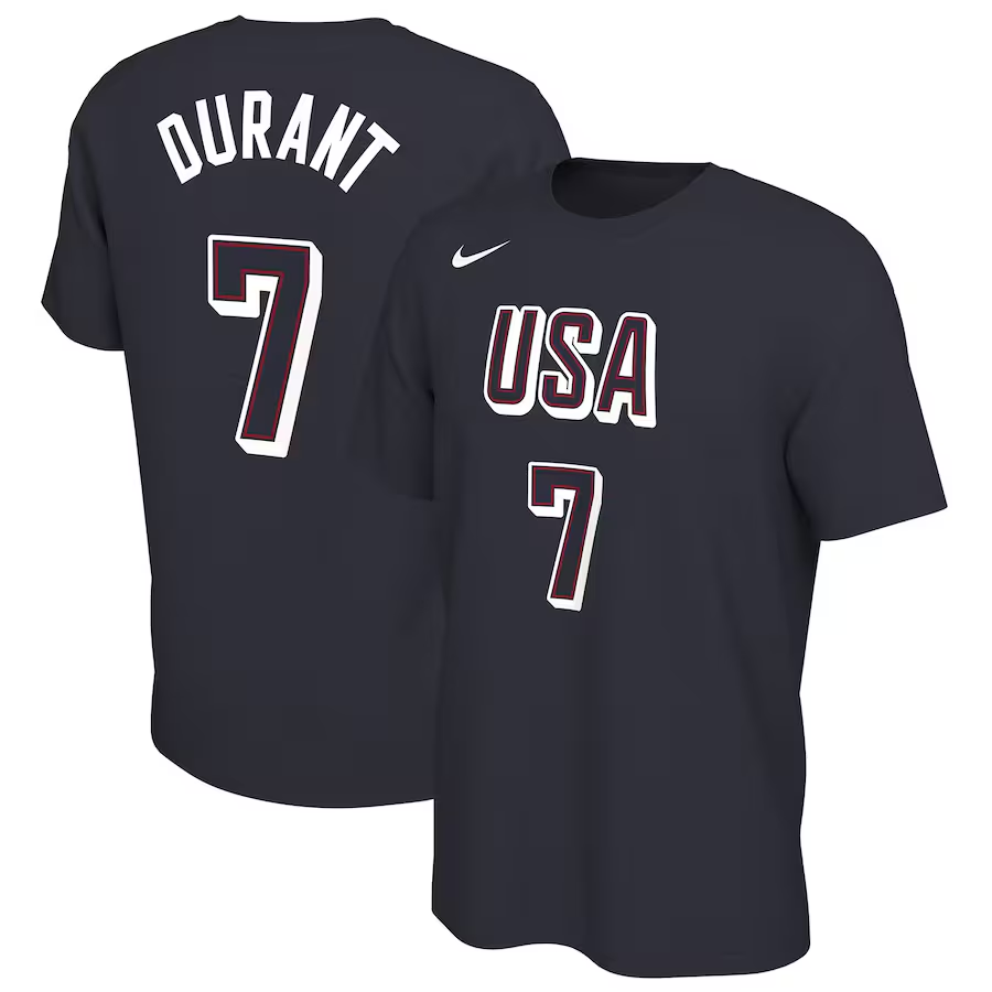 Men 2024 Paris Olympics USA basketball #7 Durant black T shirts